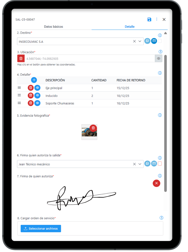 Formularios digitales personalizados para mantenimiento industrial en AppingCMMS